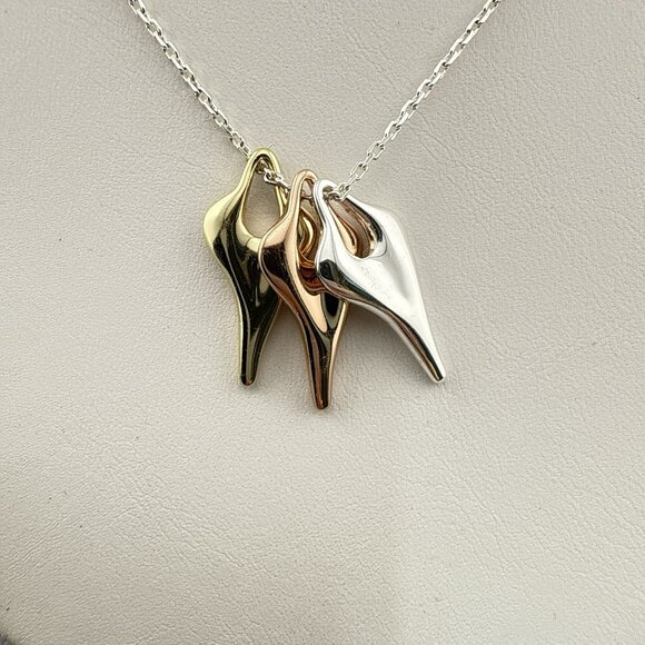 RLM Necklace Robert Lee Morris Heart Modernist Meandering White Bronze QVC - Picture 16 of 16